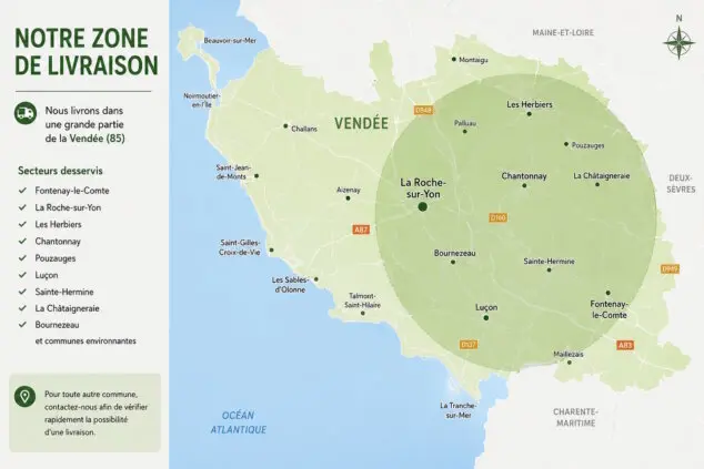 Carte simplifiée de la Vendée.